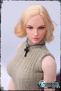 1/6 女性素体フィギュア 黒ワンピースドレス ハイヒール ヘッド付き 1/6 女性素体フィギュア ハイプレイ ヘッドパーツ付 黒